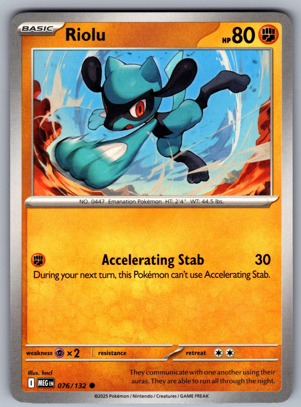 Riolu Common ME01: Mega Evolution 076/132 NM 2025