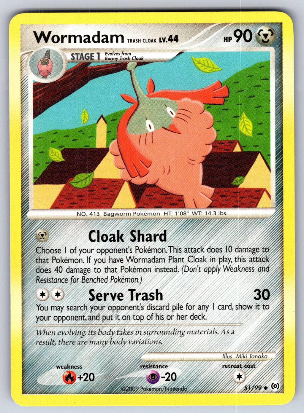 Wormadam Trash Cloak Uncommon Arceus 51/99 LP 2009