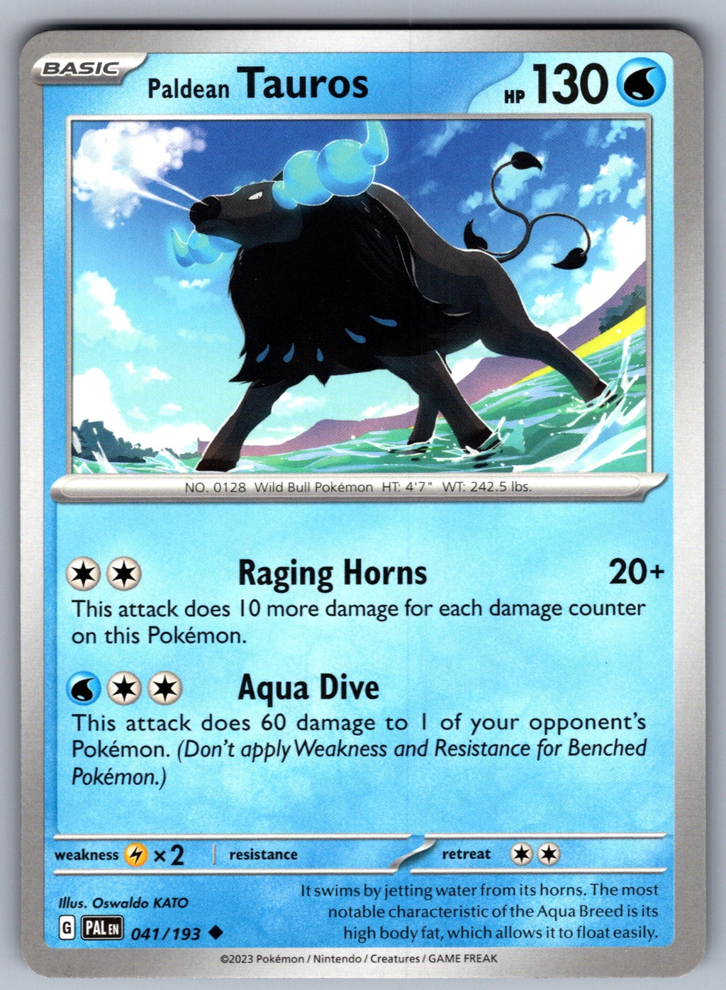 Paldean Tauros Uncommon SV02: Paldea Evolved 041/193 NM 2023