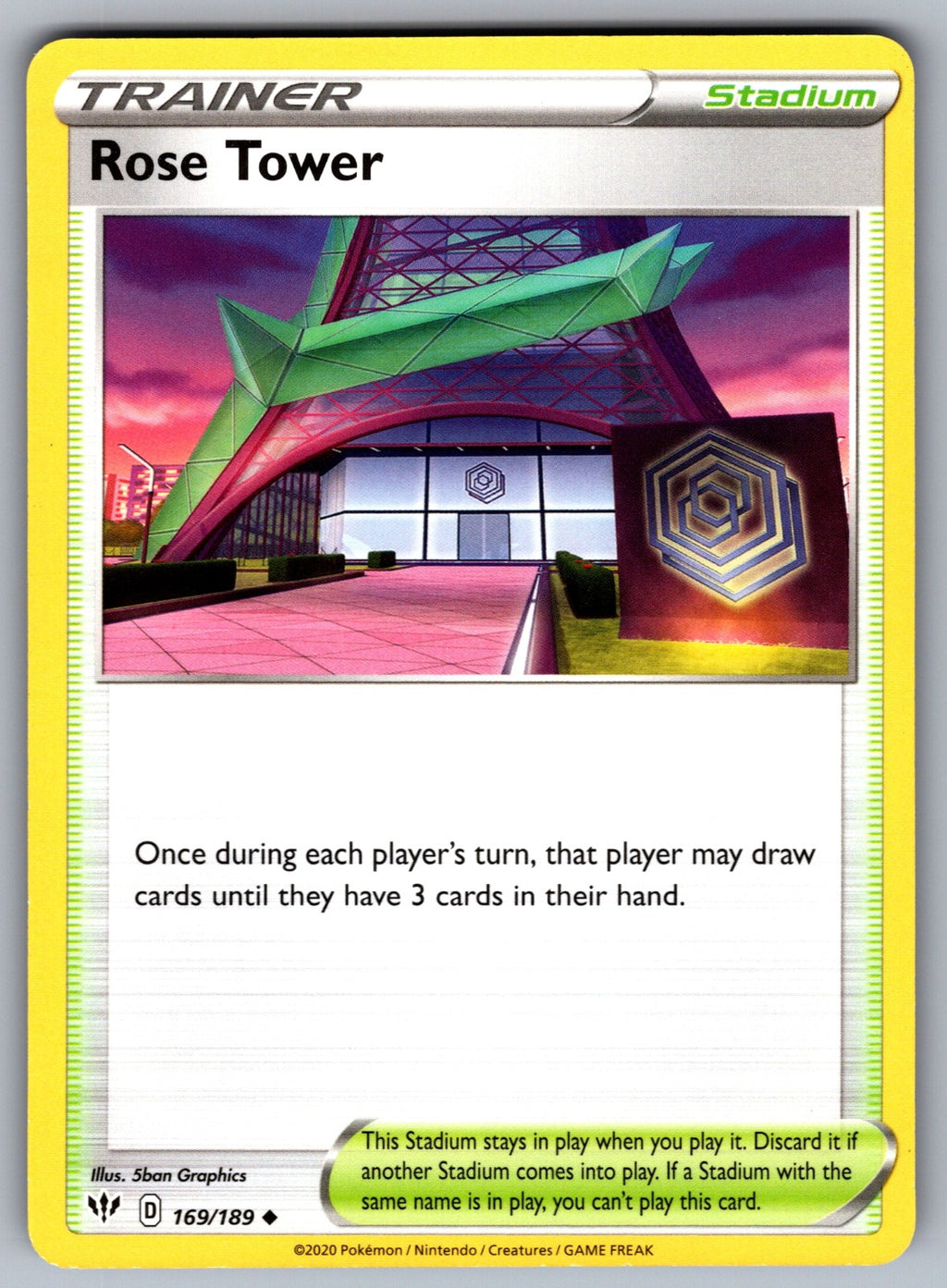Rose Tower Uncommon SWSH03: Darkness Ablaze 169/189 NM 2020