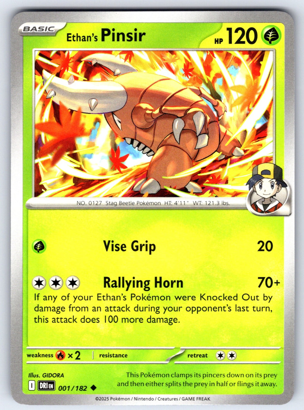 Ethan's Pinsir Uncommon SV10: Destined Rivals 001/182 NM 2025