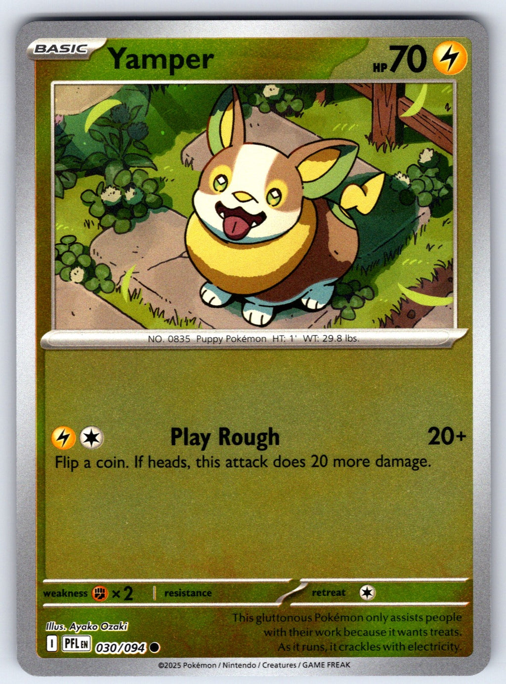 Yamper Reverse Holo Common ME02: Phantasmal Flames 030/094 NM 2025