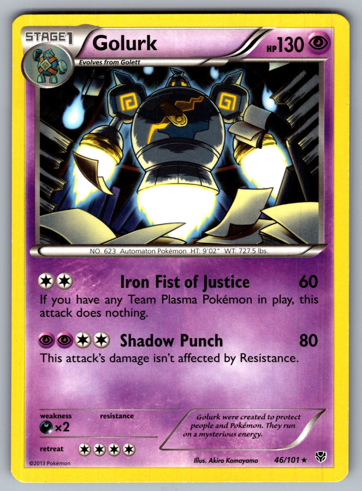 Golurk - 46/101 (BW Plasma Blast) Rare Deck Exclusives 046/101 LP 2016