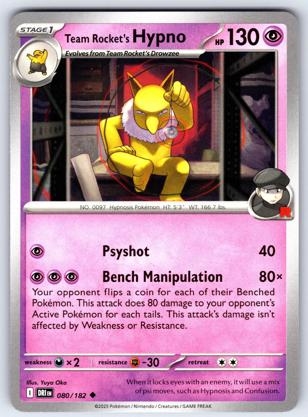 Team Rocket's Hypno Uncommon SV10: Destined Rivals 080/182 NM 2025
