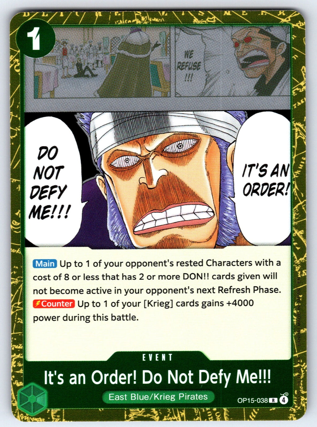 It's an Order! Do Not Defy Me!!! Foil R Adventure on Kami's Island OP15-038 NM 2
