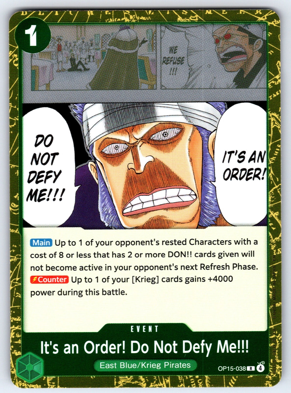 It's an Order! Do Not Defy Me!!! Foil R Adventure on Kami's Island OP15-038 NM 2
