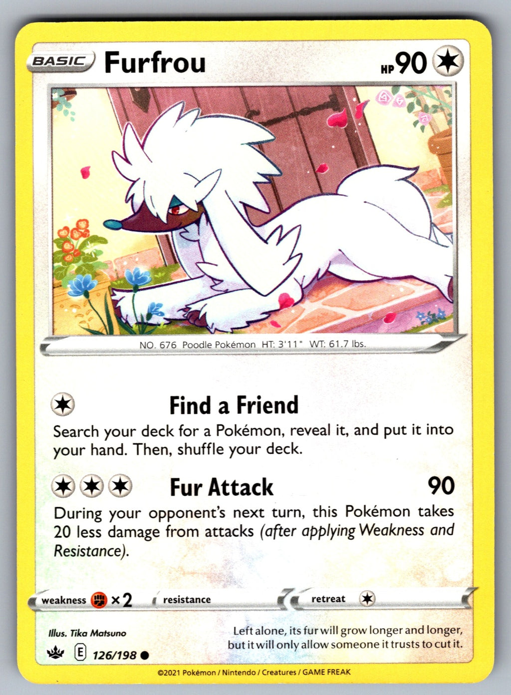 Furfrou Common SWSH06: Chilling Reign 126/198 NM 2021