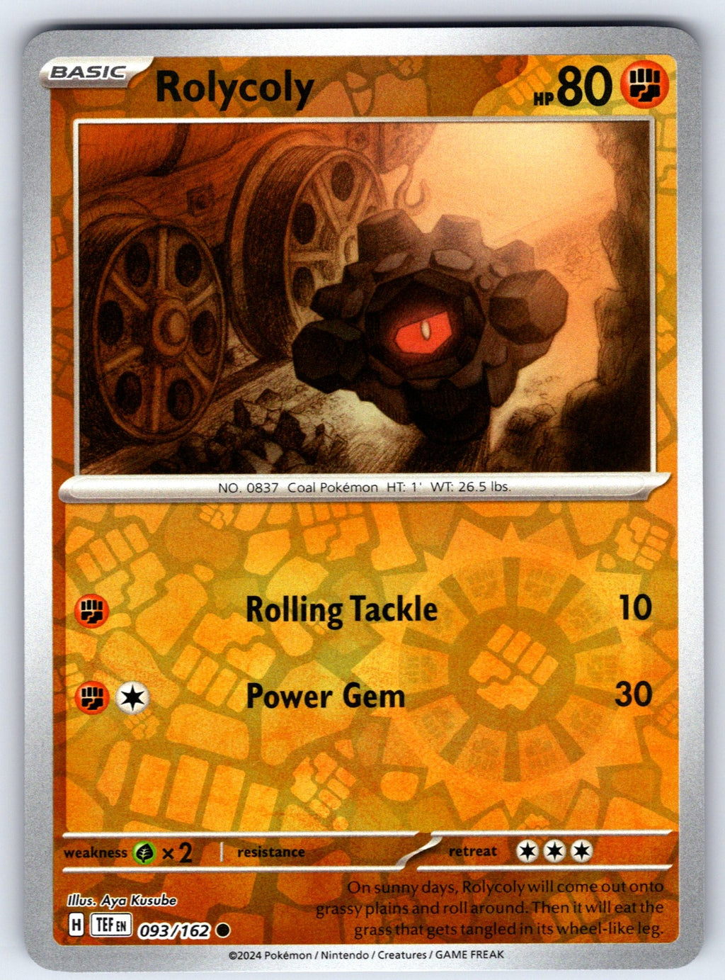 Rolycoly Reverse Holo Common SV05: Temporal Forces 093/162 NM 2024