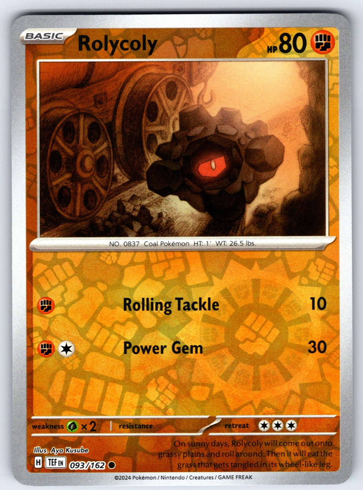 Rolycoly Reverse Holo Common SV05: Temporal Forces 093/162 NM 2024