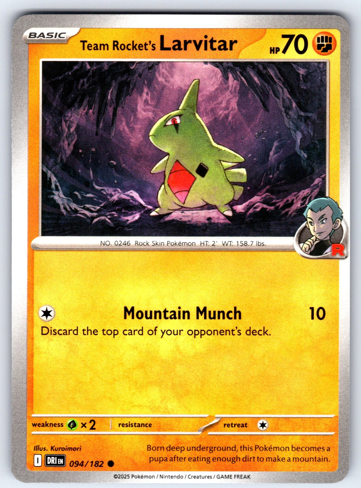 Team Rocket's Larvitar Common SV10: Destined Rivals 094/182 NM 2025