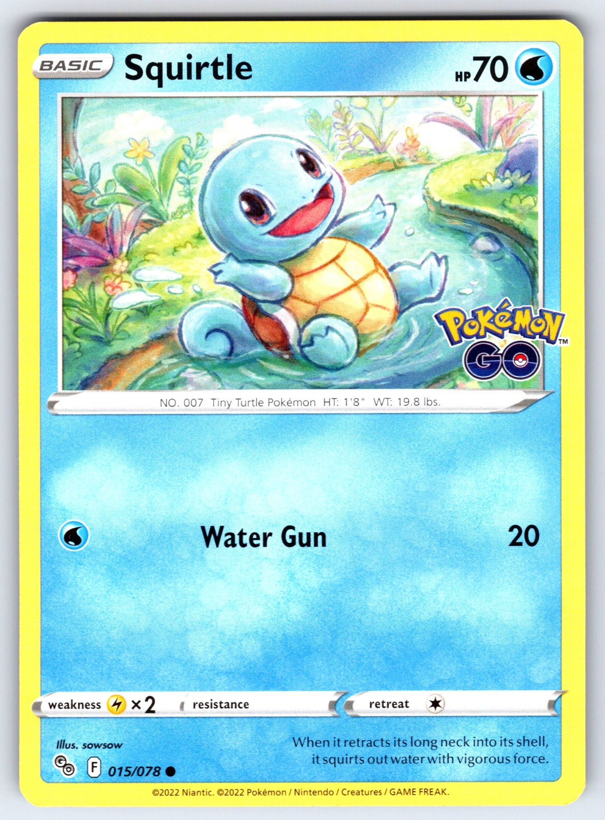 Squirtle Common Pokemon GO 015/078 NM 2022