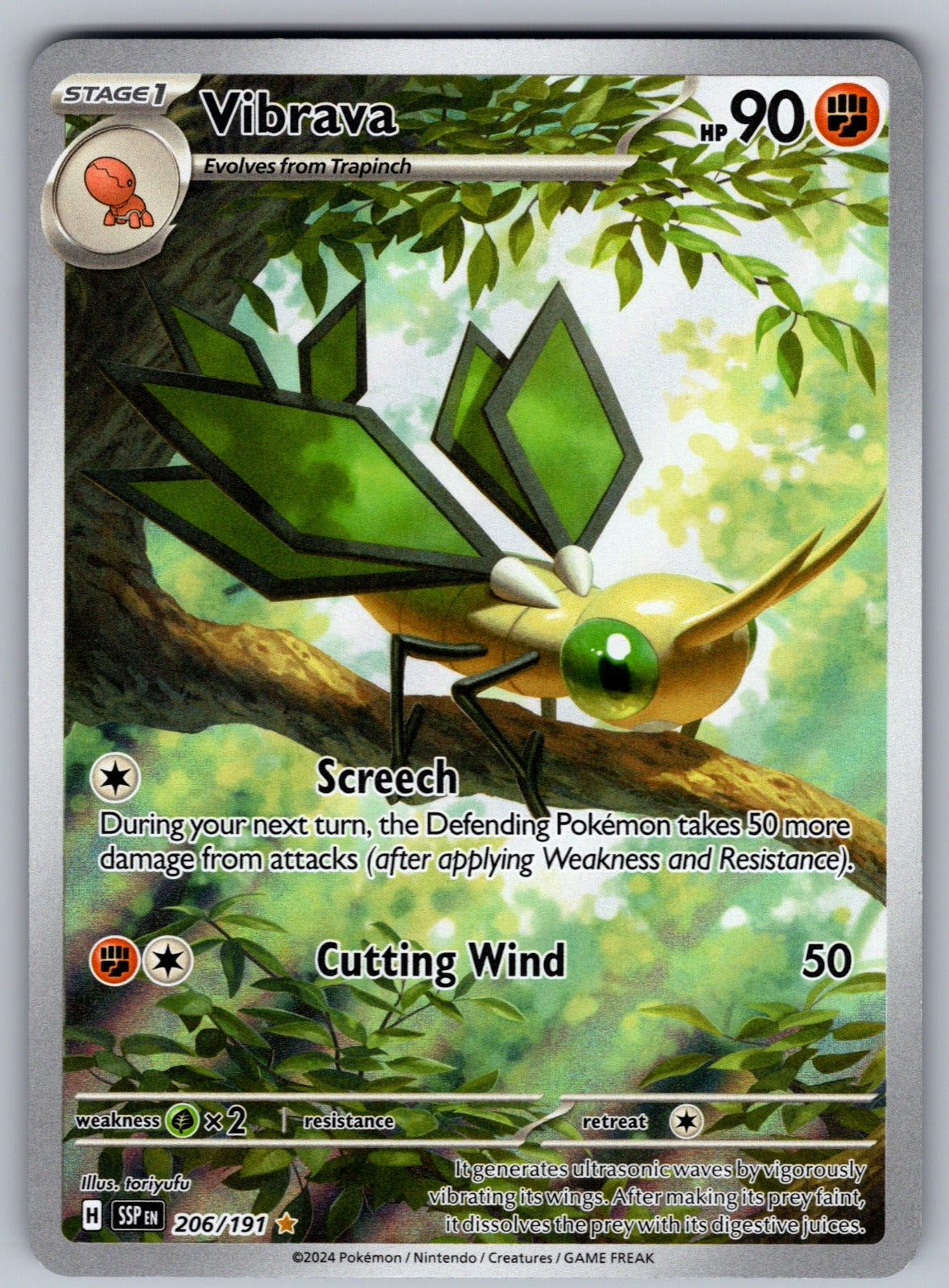 Vibrava Holo Illustration Rare SV08: Surging Sparks 206/191 NM 2024