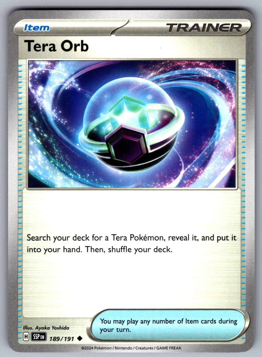 Tera Orb Uncommon SV08: Surging Sparks 189/191 NM 2024