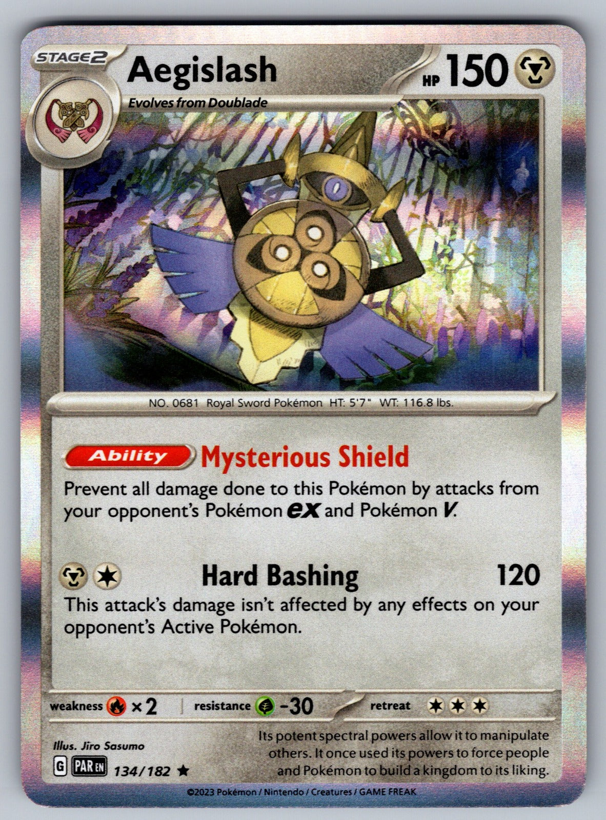 Aegislash Holo Rare SV04: Paradox Rift 134/182 NM 2023