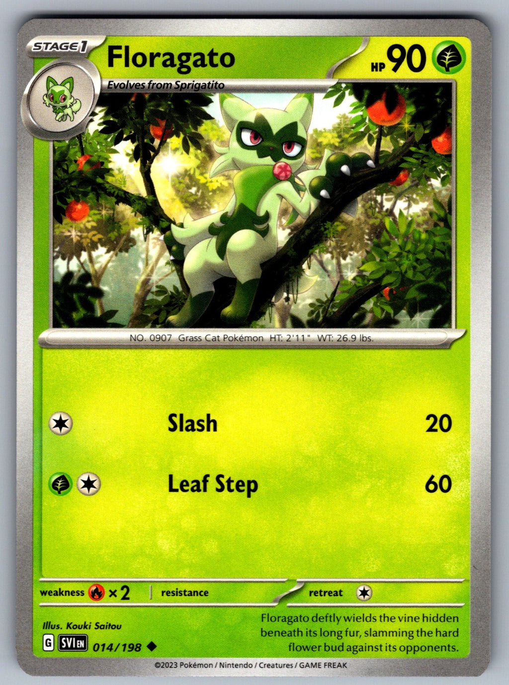 Floragato Uncommon SV01: Scarlet & Violet Base Set 014/198 NM 2023