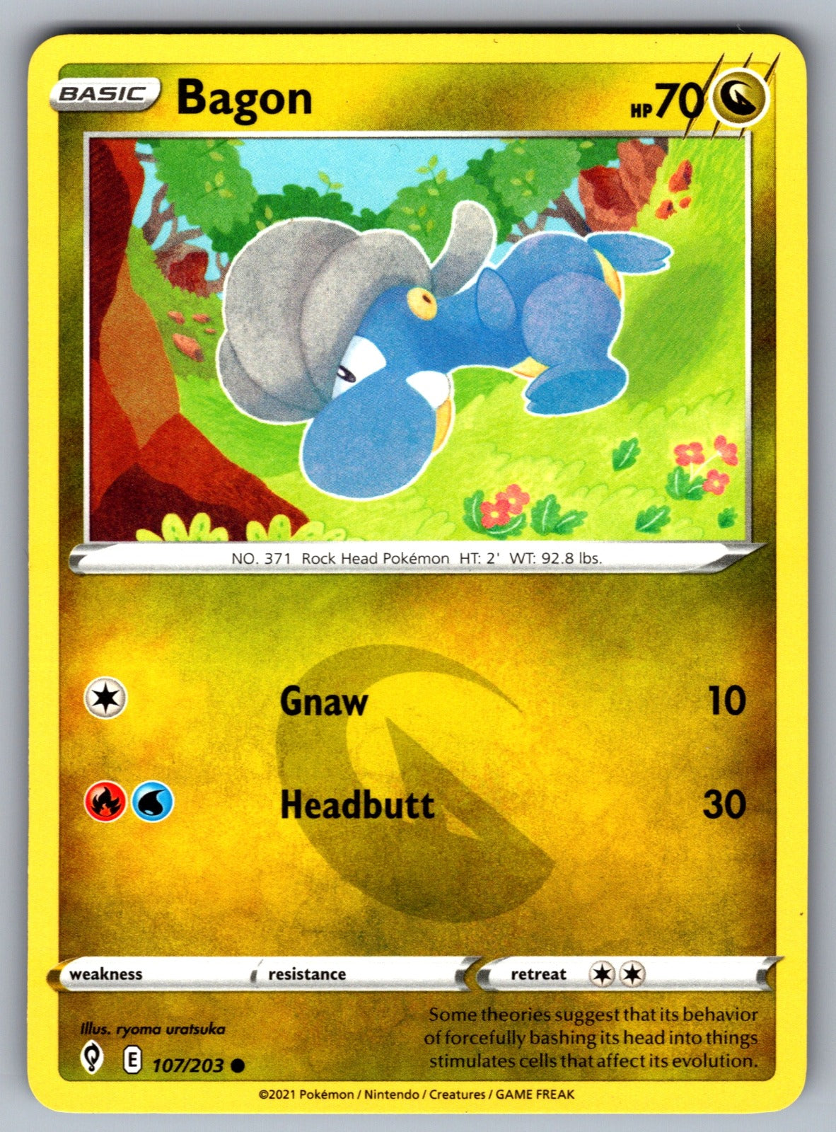 Bagon Common SWSH07: Evolving Skies 107/203 NM 2021