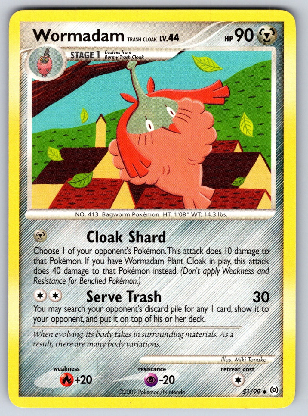 Wormadam Trash Cloak Uncommon Arceus 51/99 LP 2009