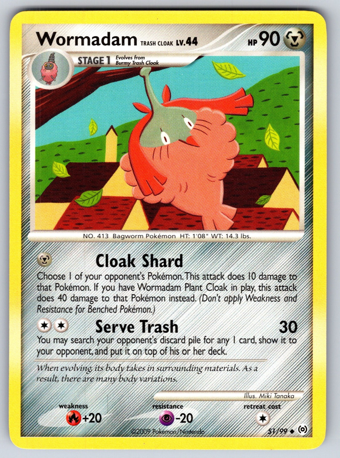 Wormadam Trash Cloak Uncommon Arceus 51/99 LP 2009