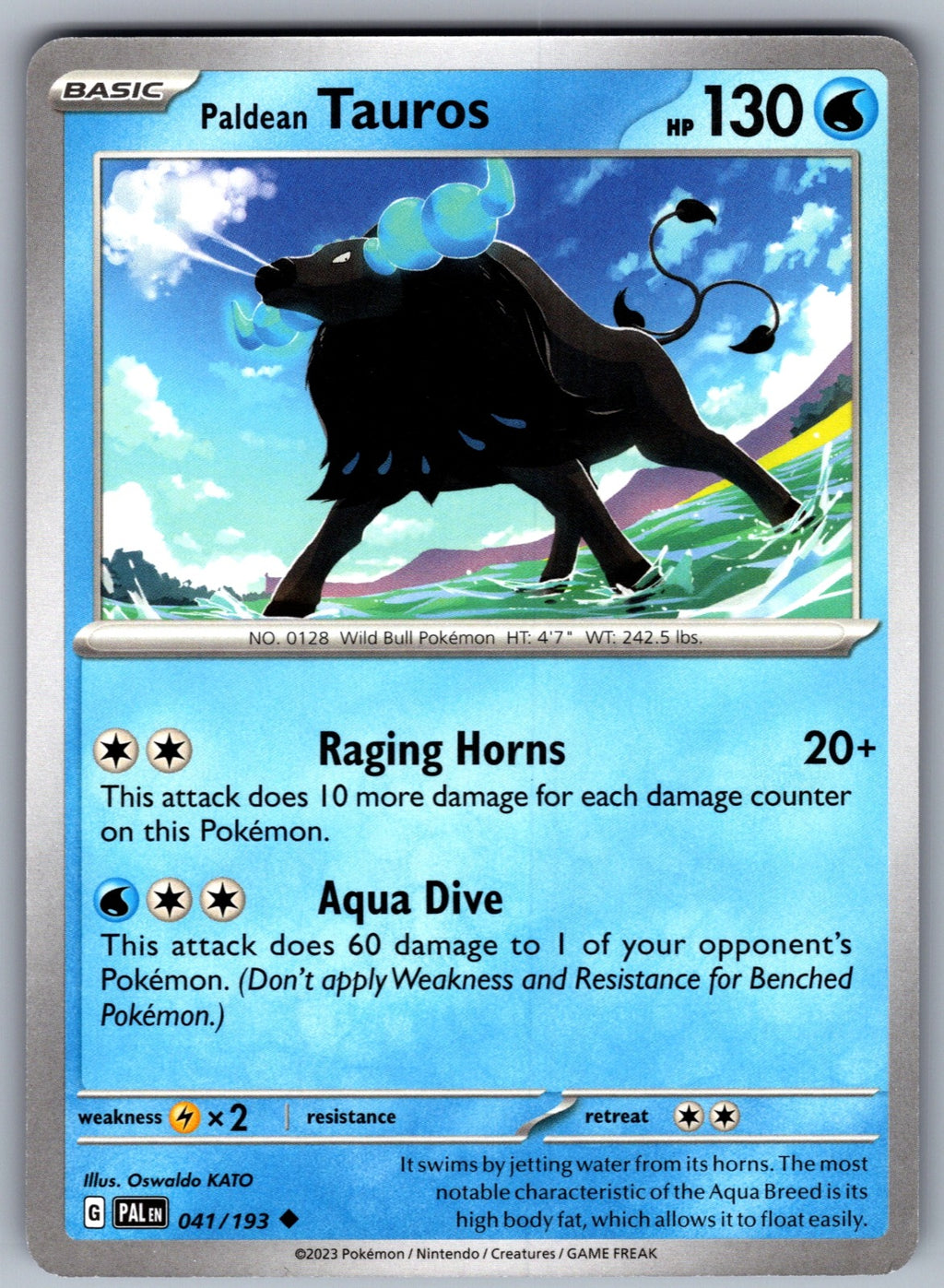 Paldean Tauros Uncommon SV02: Paldea Evolved 041/193 NM 2023