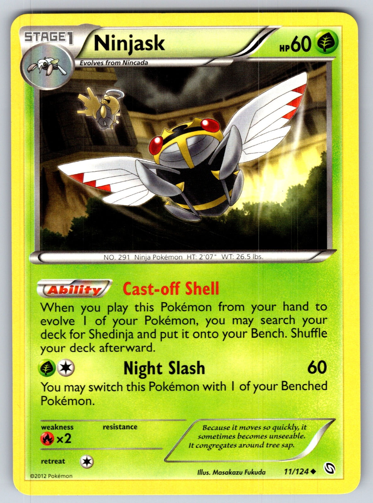 Ninjask Uncommon Dragons Exalted 11/124 LP 2012