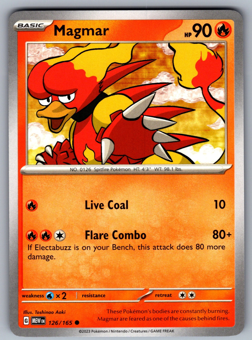 Magmar Common SV: Scarlet & Violet 151 126/165 NM 2023