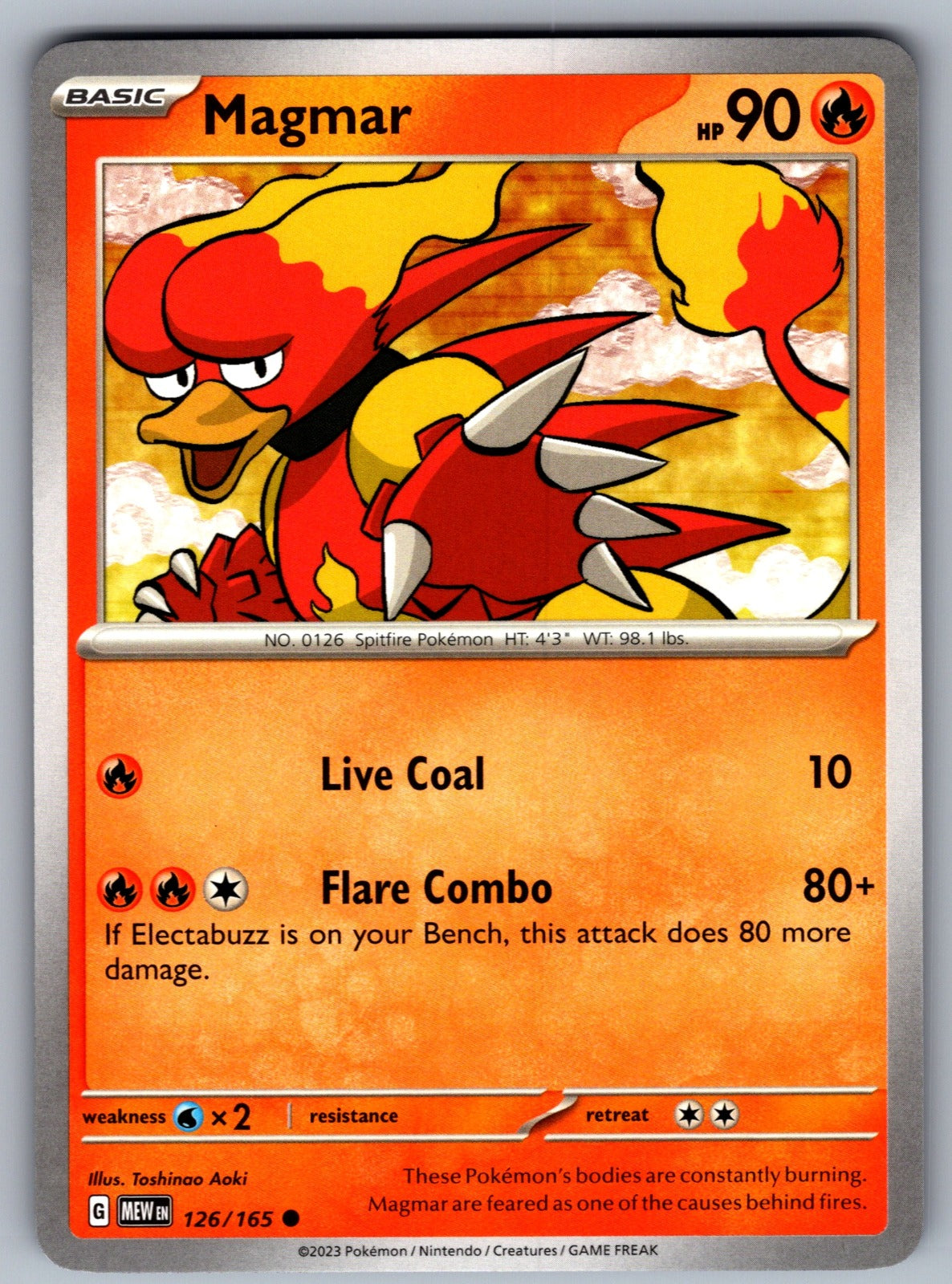 Magmar Common SV: Scarlet & Violet 151 126/165 NM 2023