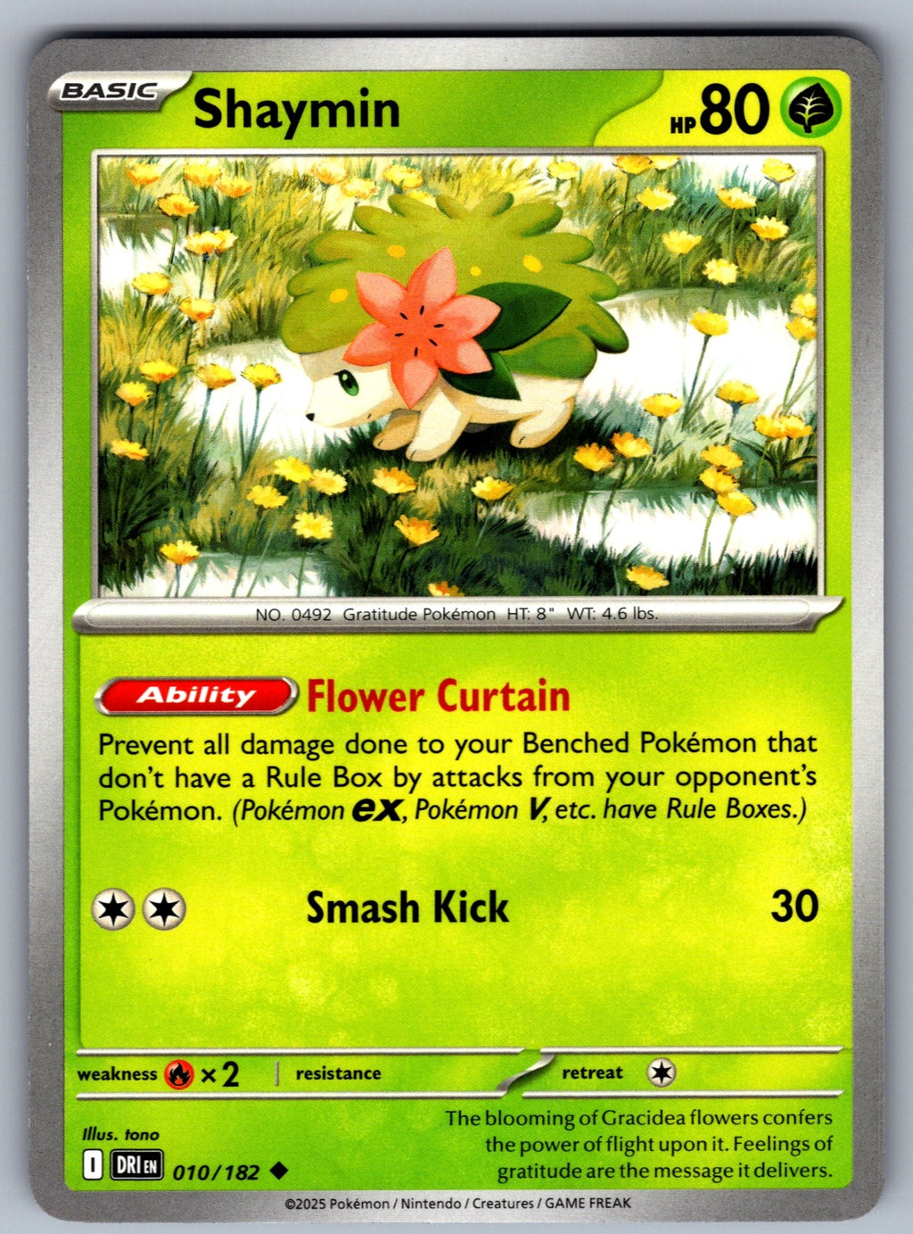 Shaymin Uncommon SV10: Destined Rivals 010/182 NM 2025