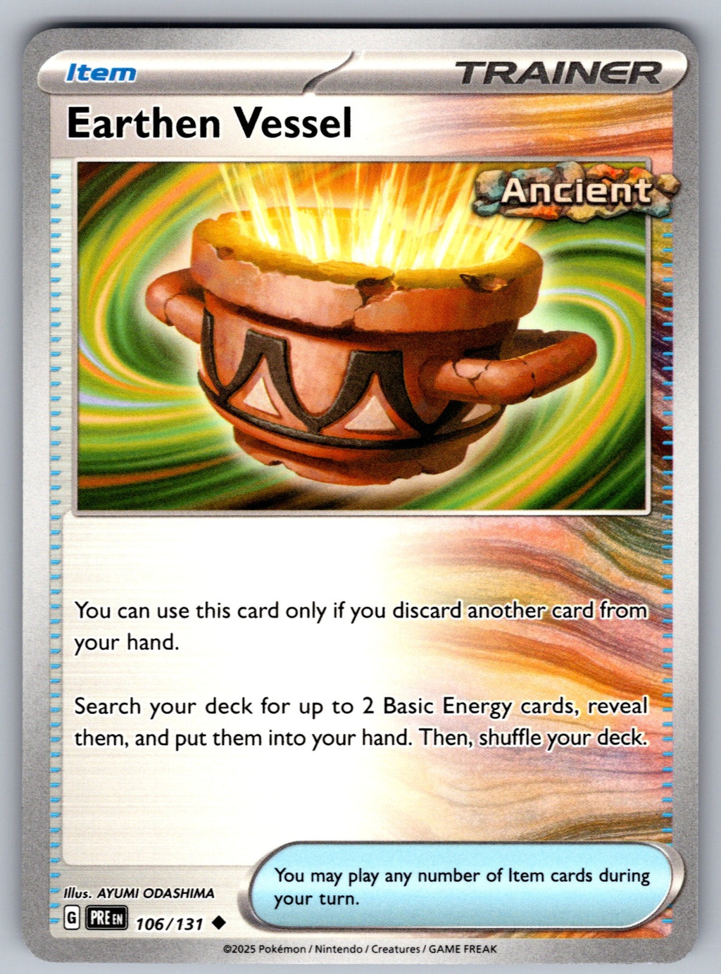 Earthen Vessel Uncommon SV: Prismatic Evolutions 106/131 NM 2025