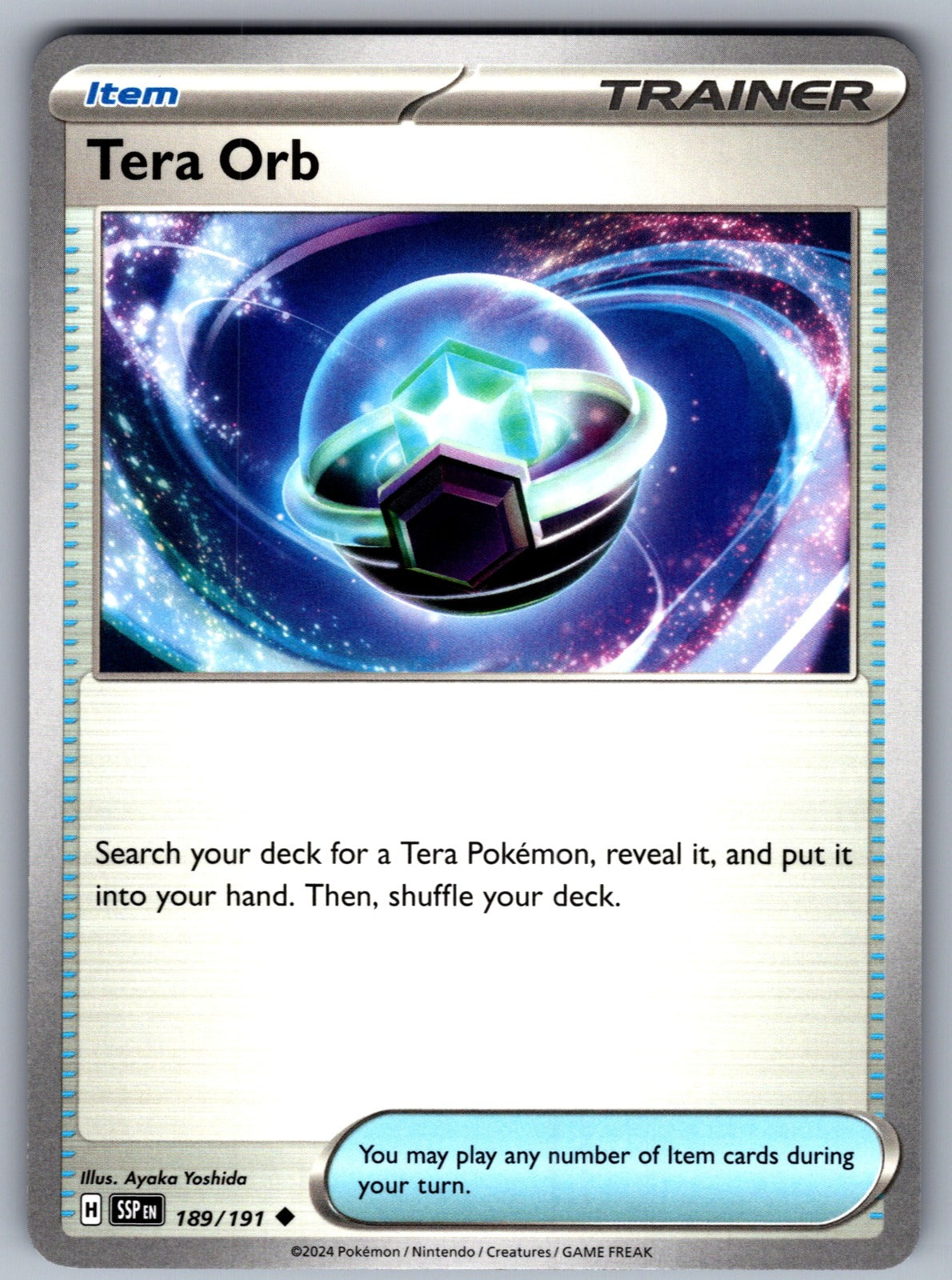 Tera Orb Uncommon SV08: Surging Sparks 189/191 NM 2024