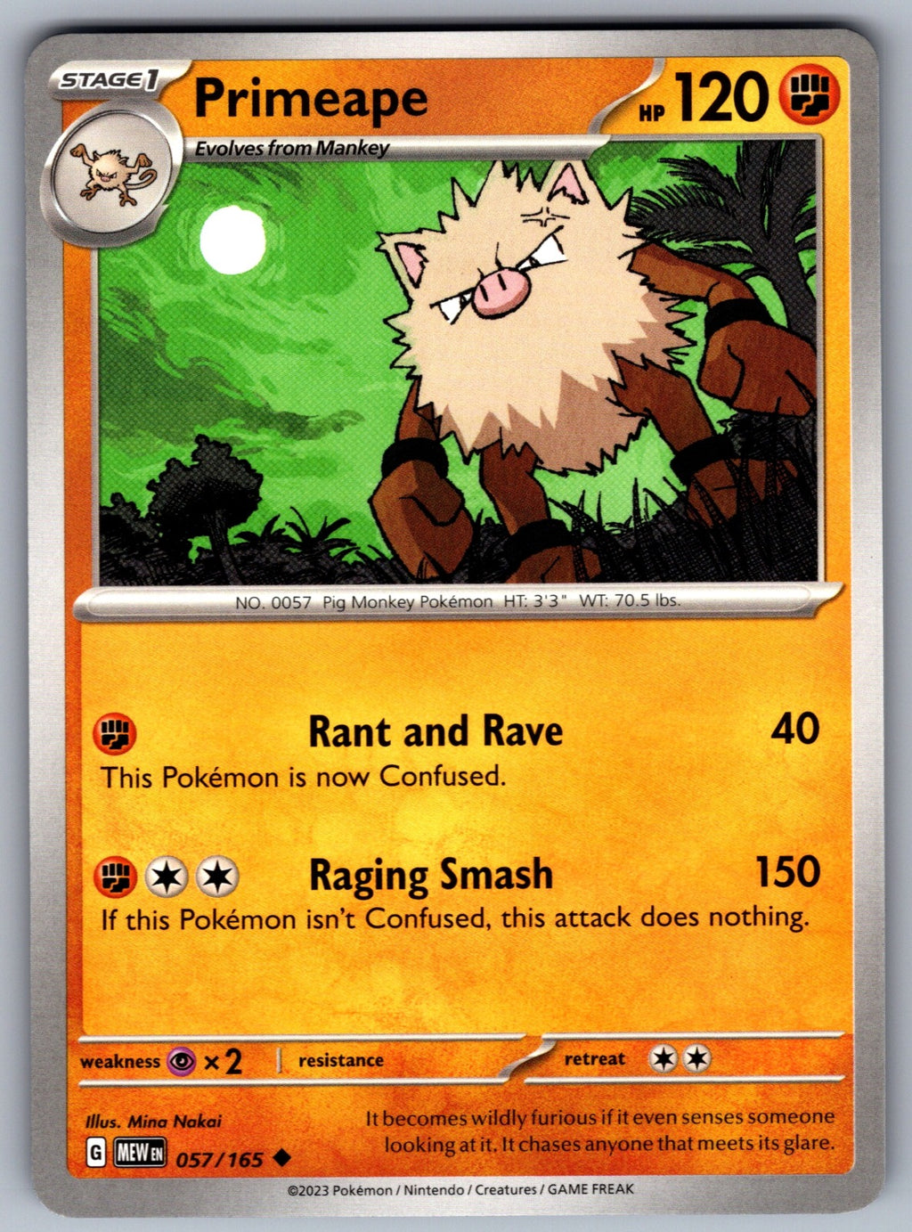 Primeape Uncommon SV: Scarlet & Violet 151 057/165 NM 2023
