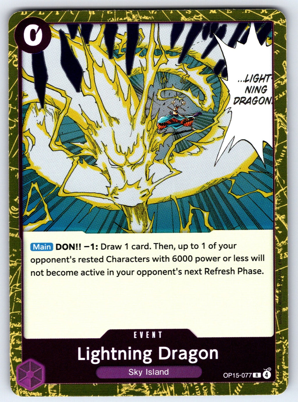 Lightning Dragon Foil R Adventure on Kami's Island OP15-077 NM 2026