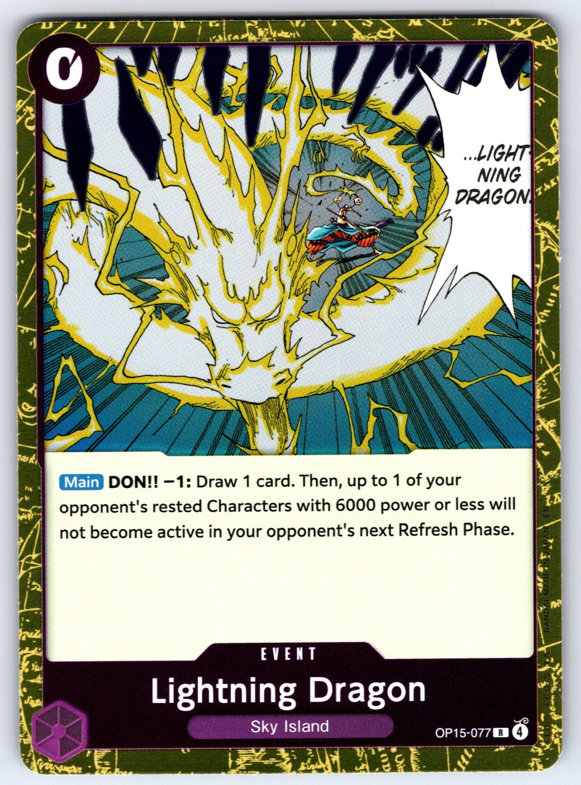 Lightning Dragon Foil R Adventure on Kami's Island OP15-077 NM 2026