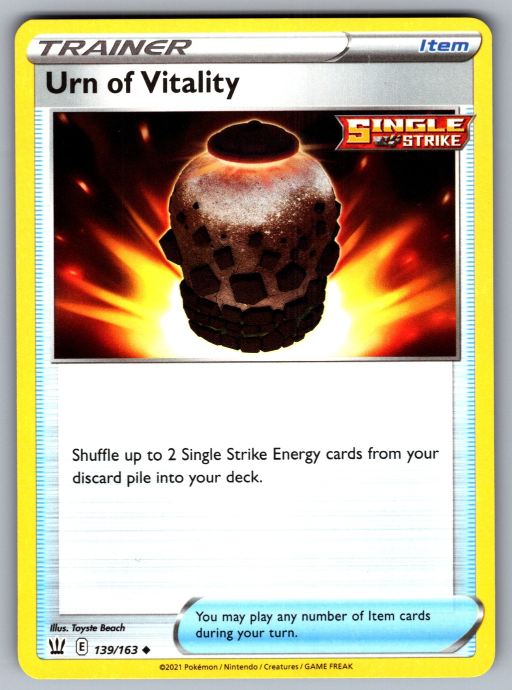 Urn of Vitality Uncommon SWSH05: Battle Styles 139/163 NM 2021
