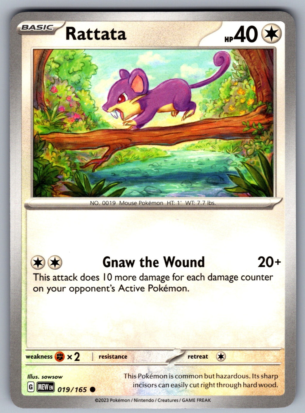 Rattata Common SV: Scarlet & Violet 151 019/165 NM 2023