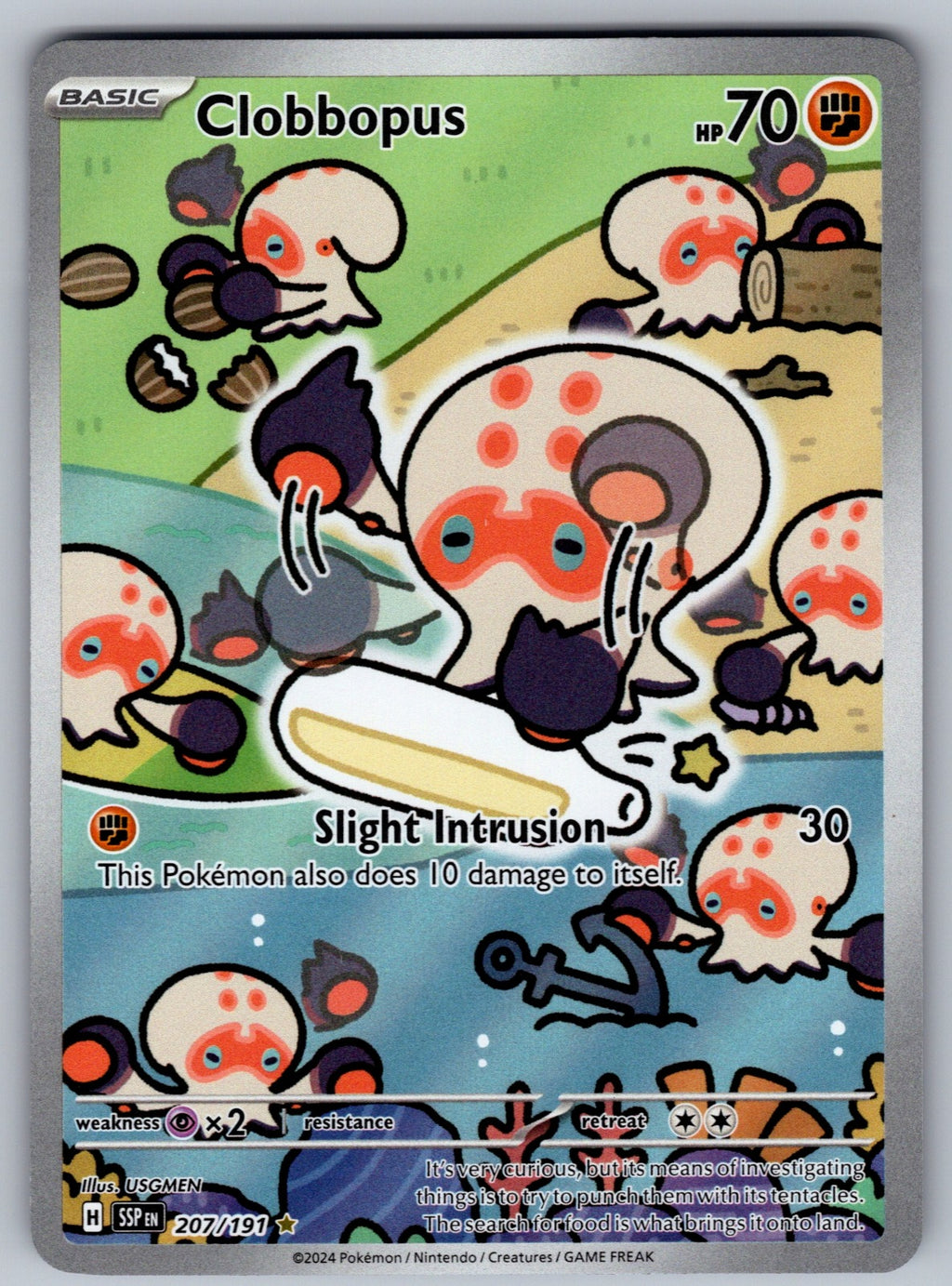 Clobbopus Holo Illustration Rare SV08: Surging Sparks 207/191 NM 2024