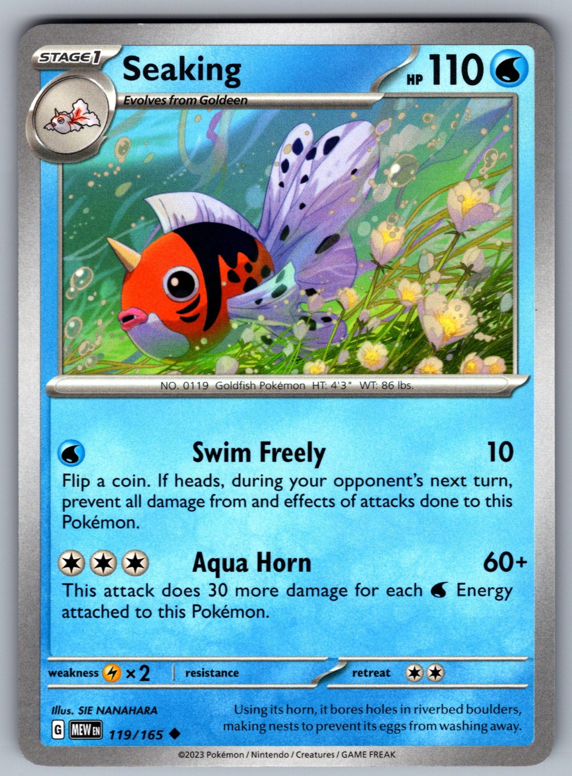 Seaking Uncommon SV: Scarlet & Violet 151 119/165 NM 2023