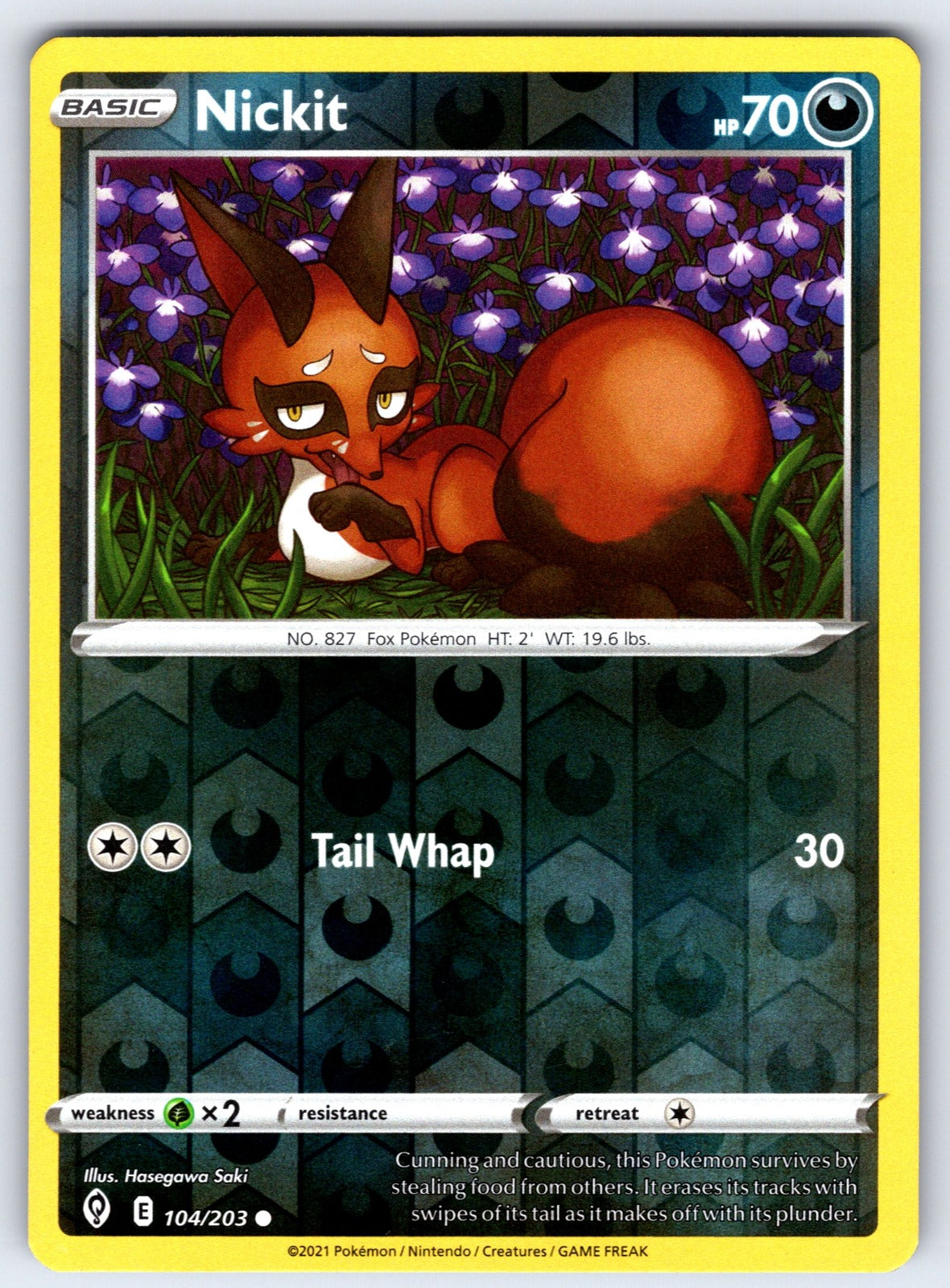 Nickit Reverse Holo Common SWSH07: Evolving Skies 104/203 NM 2021