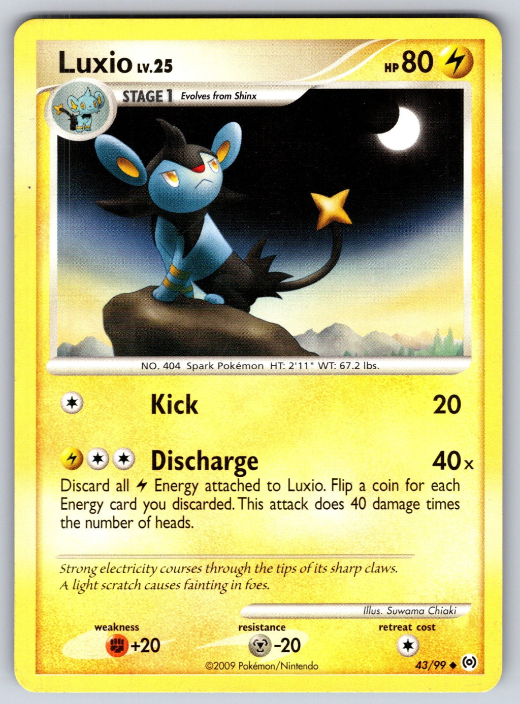 Luxio Uncommon Arceus 43/99 LP 2009