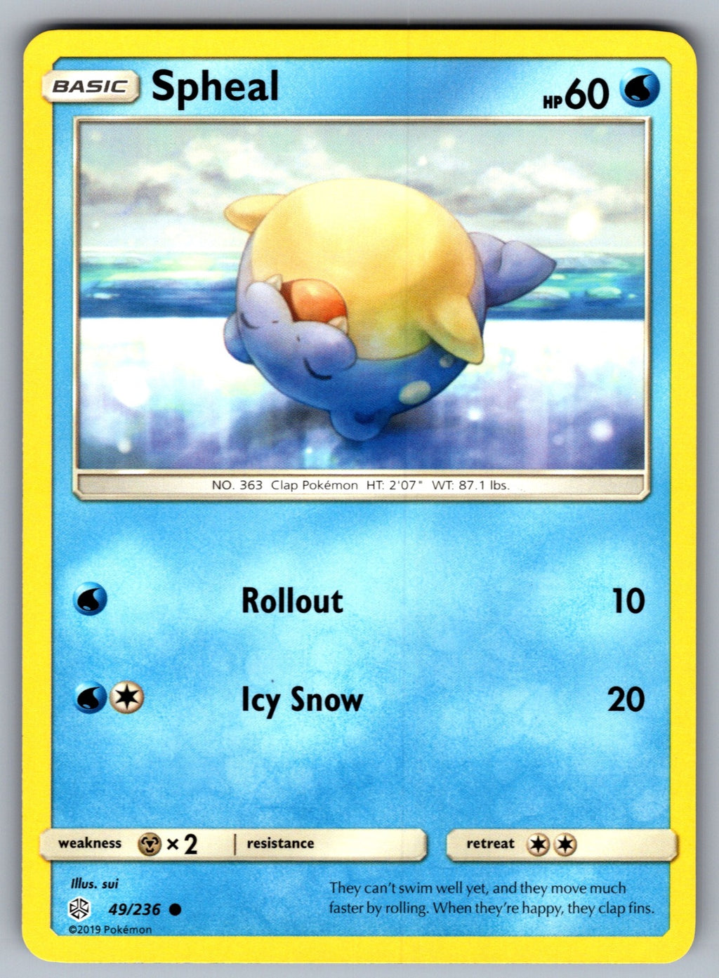 Spheal Common SM - Cosmic Eclipse 49/236 NM 2019