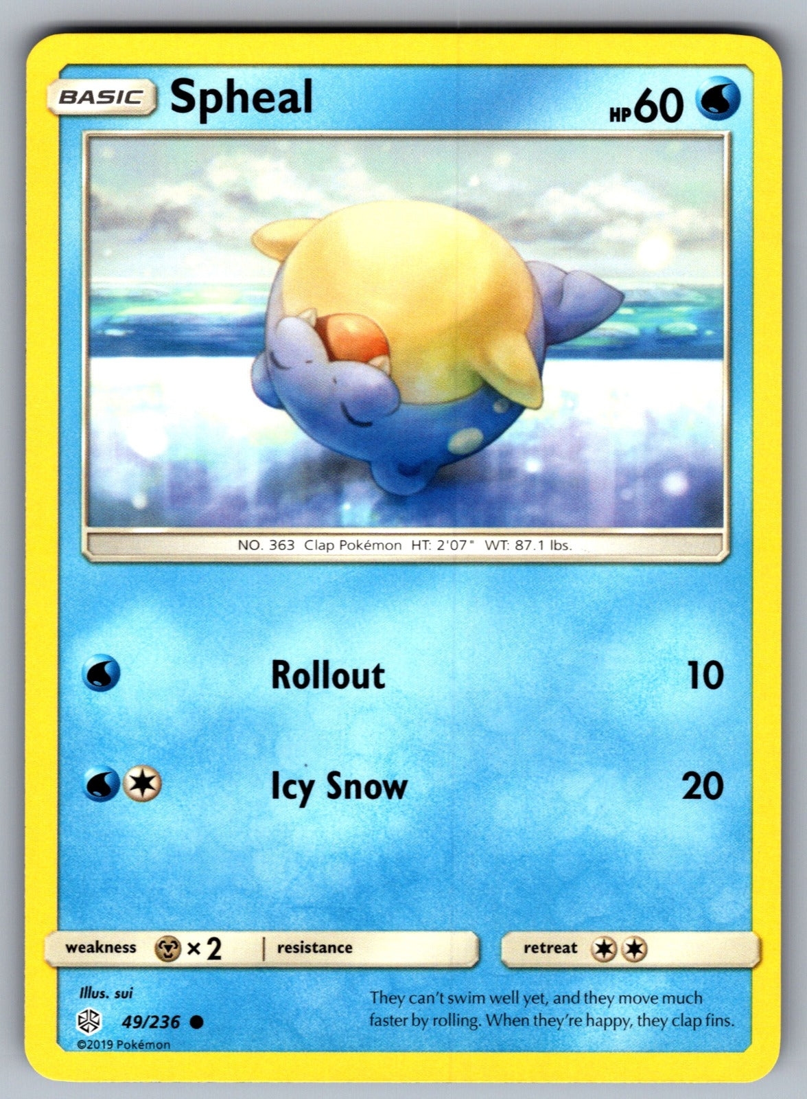 Spheal Common SM - Cosmic Eclipse 49/236 NM 2019