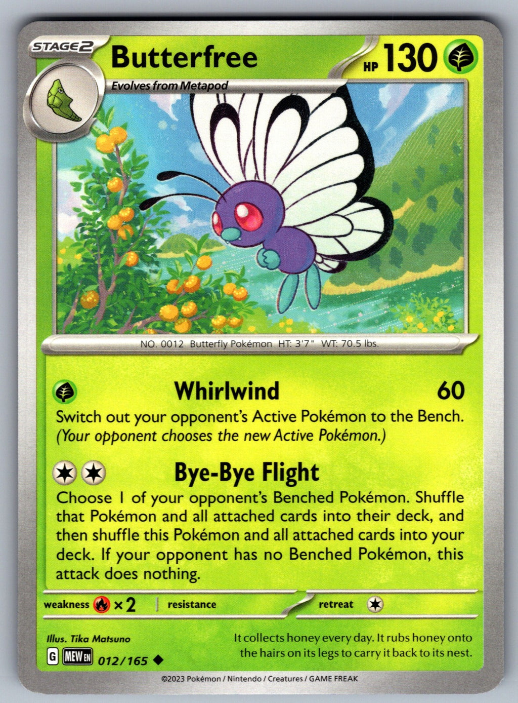 Butterfree Uncommon SV: Scarlet & Violet 151 012/165 NM 2023