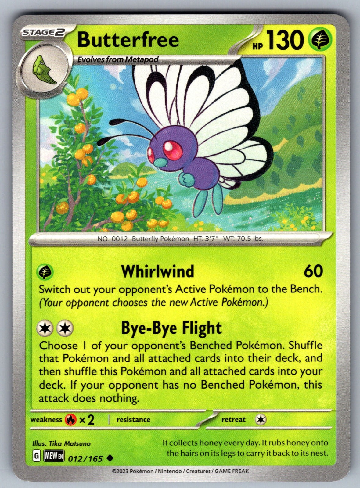 Butterfree Uncommon SV: Scarlet & Violet 151 012/165 NM 2023