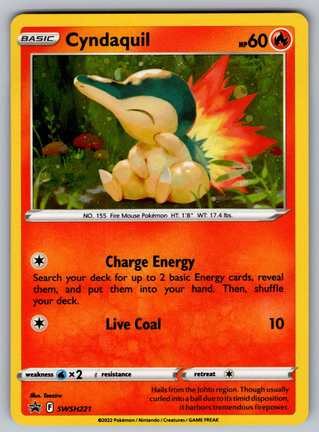 Cyndaquil Holo Promo SWSH: Sword & Shield Promo Cards SWSH221 NM 2019