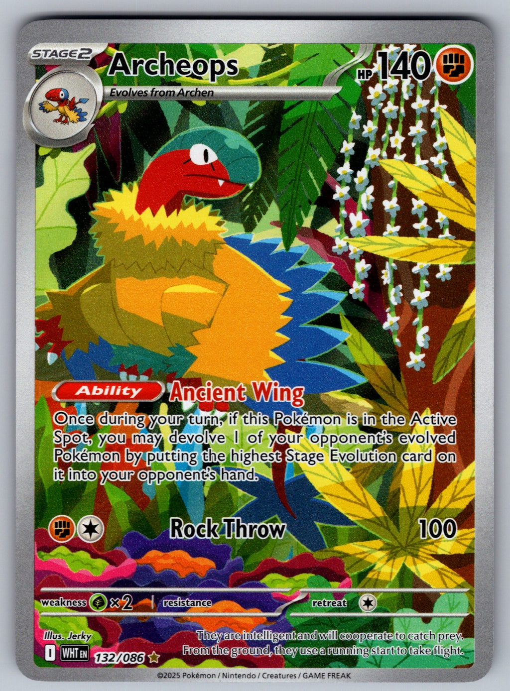 Archeops Holo Illustration Rare SV: White Flare 132/086 NM 2025