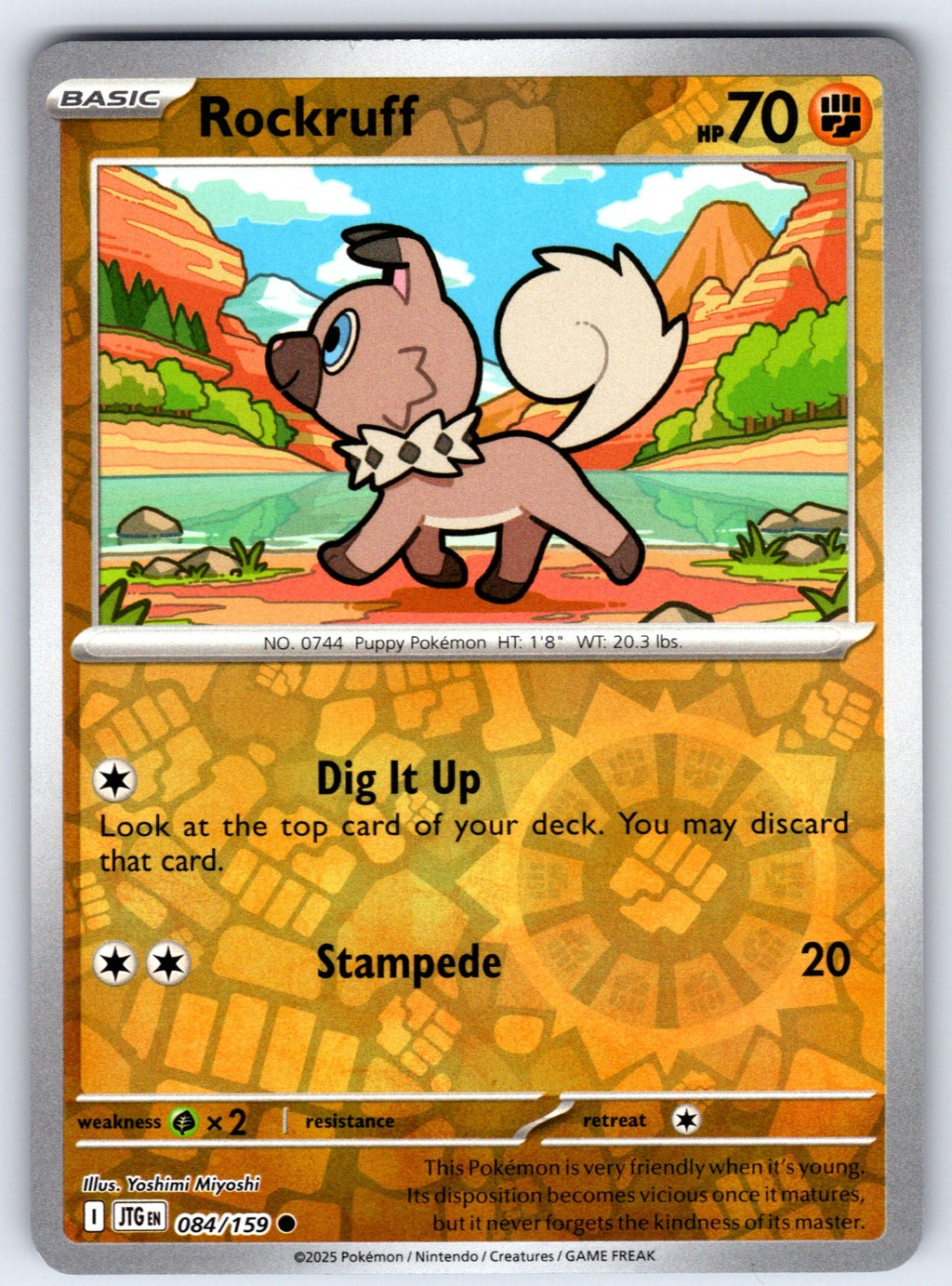 Rockruff Reverse Holo Common SV09: Journey Together 084/159 NM 2025