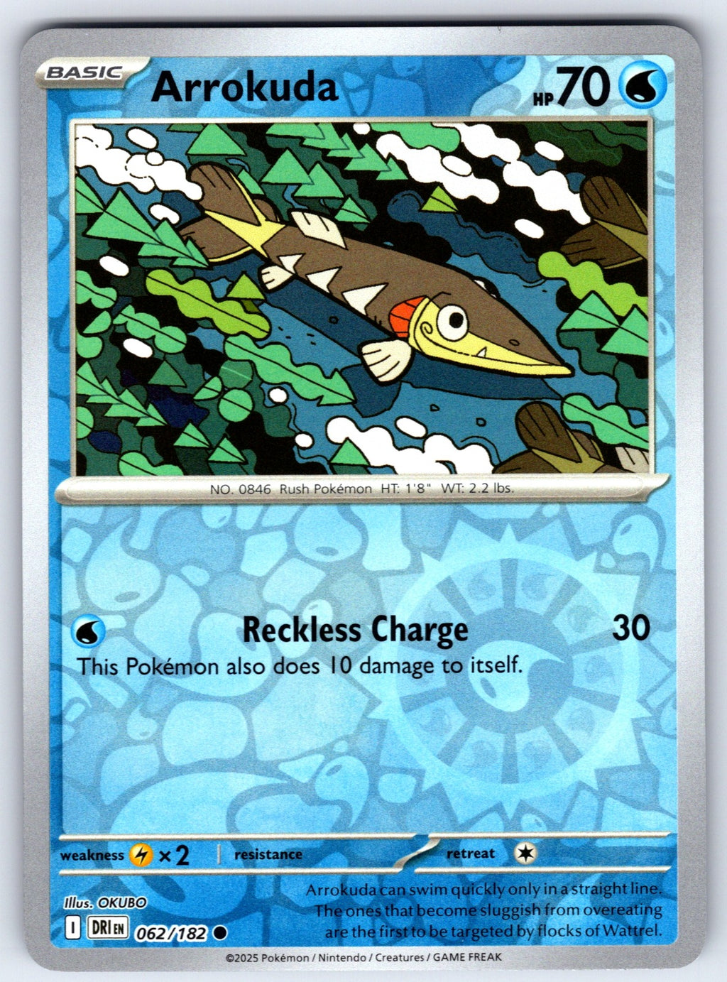 Arrokuda Reverse Holo Common SV10: Destined Rivals 062/182 NM 2025