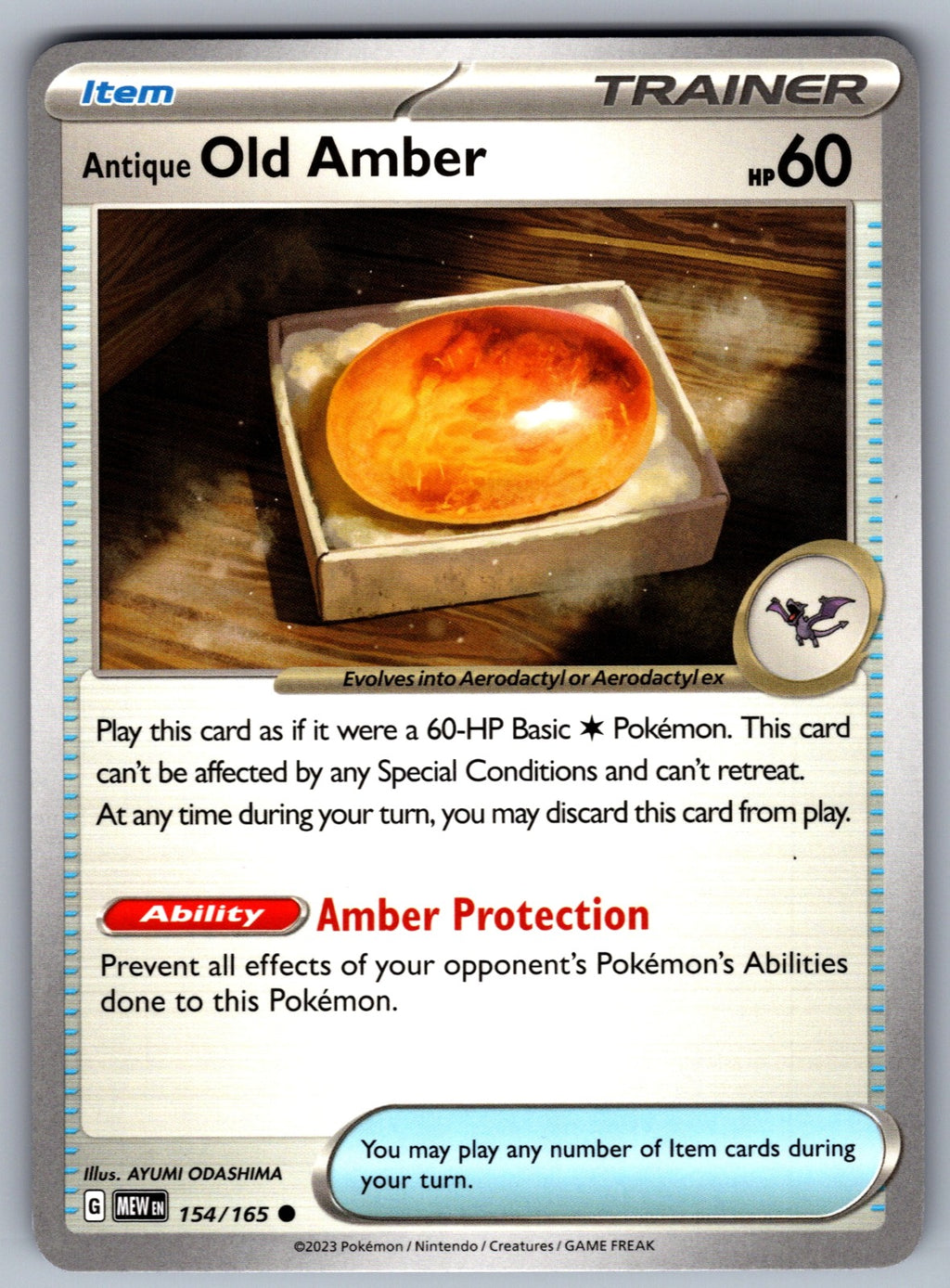 Antique Old Amber Common SV: Scarlet & Violet 151 154/165 NM 2023