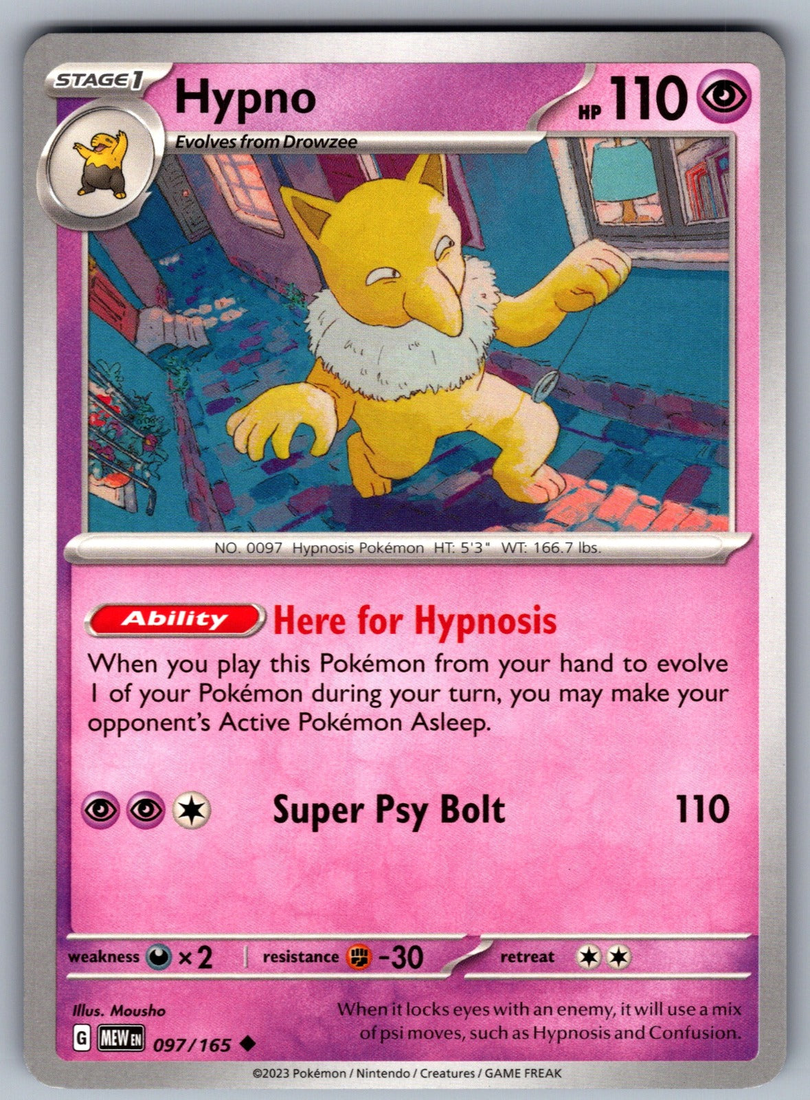 Hypno Uncommon SV: Scarlet & Violet 151 097/165 NM 2023