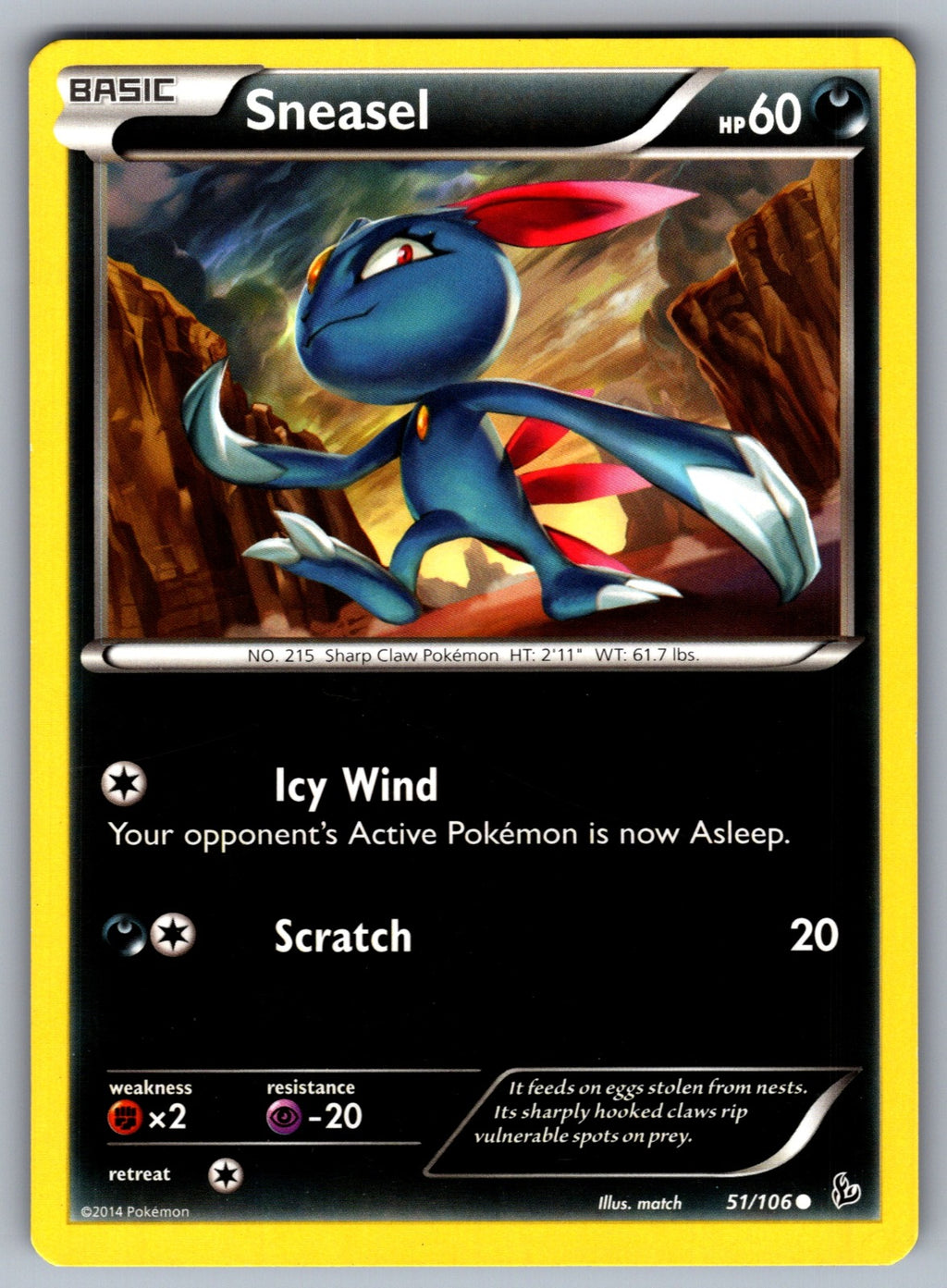 Sneasel (51) Common XY - Flashfire 51/106 LP 2014