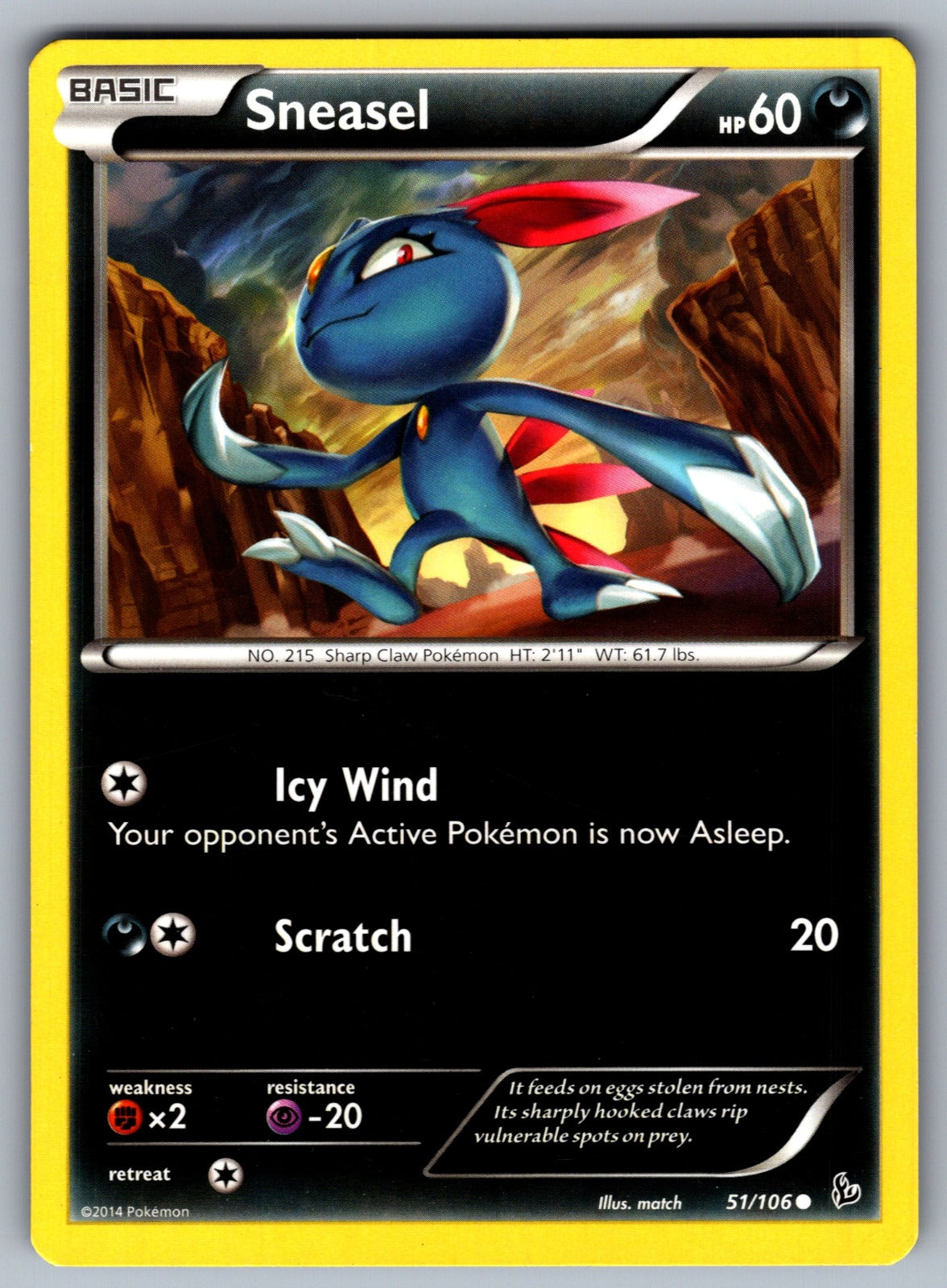 Sneasel (51) Common XY - Flashfire 51/106 LP 2014